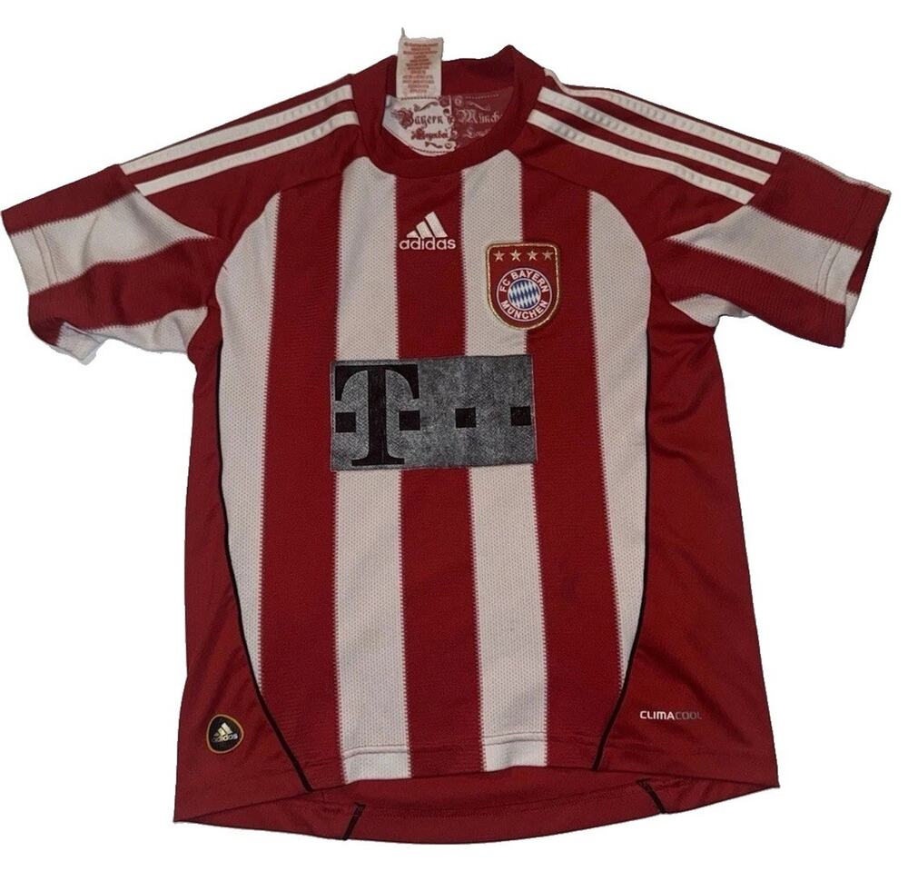 Adidas Bayern Munich Youth S 140 Home Soccer Jersey Red White Climacool